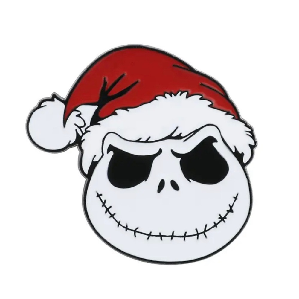 The Nightmare Before Christmas Enamel Pin Jack Skellington Santa Skull Badge